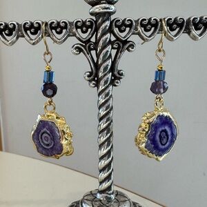 Purple Solar Quartz Earrings